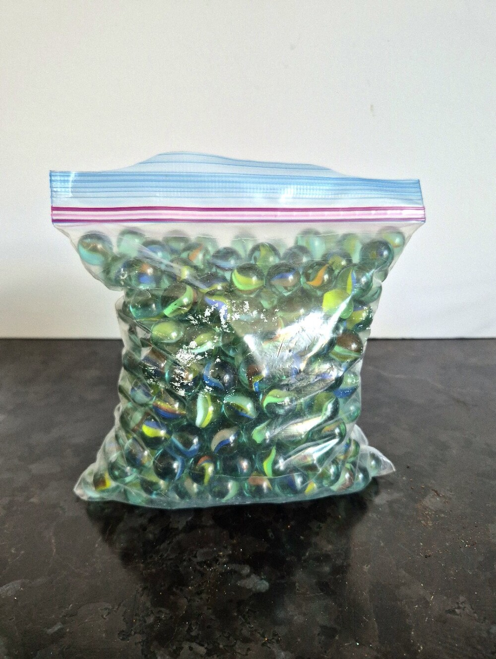 Vintage Glass Marbles, Cat-Eyes, Half Inch, 340+ Marbles